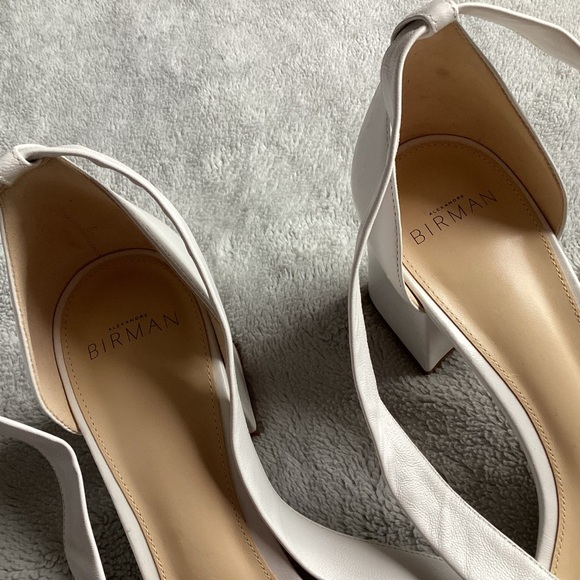 Alexandre Birman Clarita Jeweled Leather Block Heel Wrap Sandals White Bridal - Picture 11 of 17